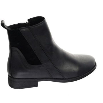 Czarne skórzane botki płaskie damskie buty zimowe komfortowe ROZ. 37