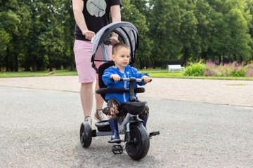 Rowerek trójkołowy Kidwell Axel różowy 4w1 obracan