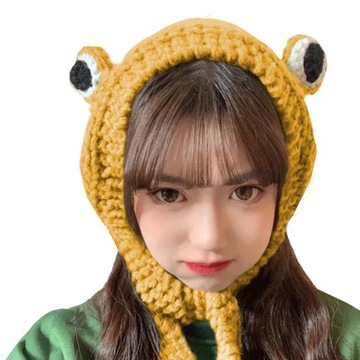 ШАПКА ЖЕНСКАЯ ЗИМНЯЯ ОСЕННЯЯ ТЕПЛАЯ ПОВЯЗКА НА УШИ ЗАВЯЗКА ЛЯГУШКА ЗИМА