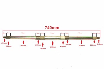 OŚKA TYŁ ATV 125 740mm BRI