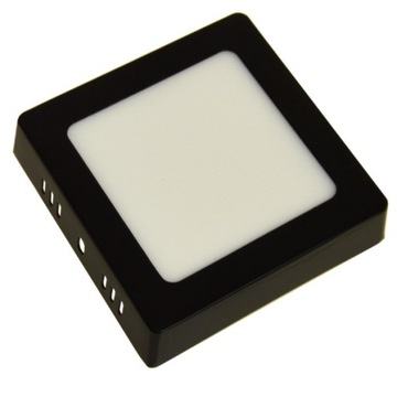 Panel LED natynkowy 6W 4000K 330lm CZARNY KWADRAT