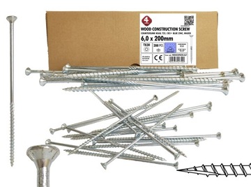 WKRĘTY ciesielskie do drewna dachu 6x200 TORX30 100szt stożkowe