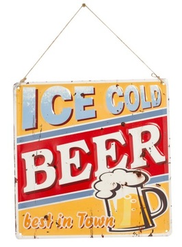 Tabliczka Ice Cold Beer metalowa OZDOBA DEKOR
