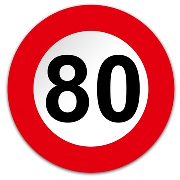 OGRANICZENIE PRĘDKOŚCI 80km/h NAKLEJKA ODBLASKOWA
