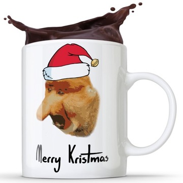 KUBEK MERY KRISTMAS ŚMIESZNY KUBEK ŚWIĄTECZNY NOSACZ JANUSZ ŚWIĘTA