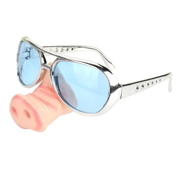 Świnia Duży Nos Okulary Ubierz Przebranie Okulary Impreza niebieska