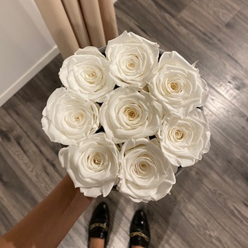 Цветочная коробка розовая ETERNAL ROSES от Roses Atelier