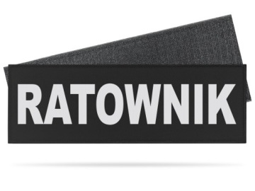 DUŻA NASZYWKA 30cm NA RZEPIE WZÓR RATOWNIK ODBLASK