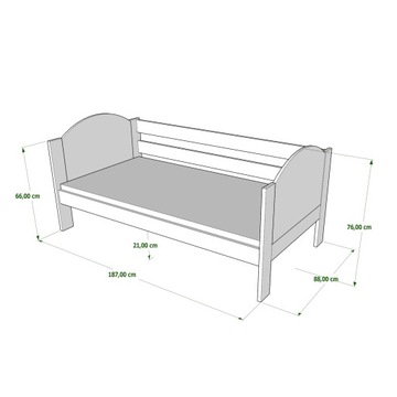 Кровать Молодёжная WRÓBEL-F2 180x80 Детская