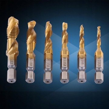 6 sztuk gwint metryczny M3-M10 powlekane tytanem