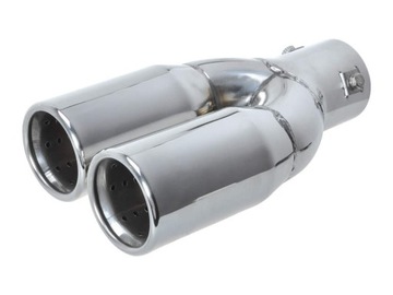 GRATISY# KOŃCÓWKA TŁUMIKA STAL NIERDZEWNA PODWÓJNA 2x63mm