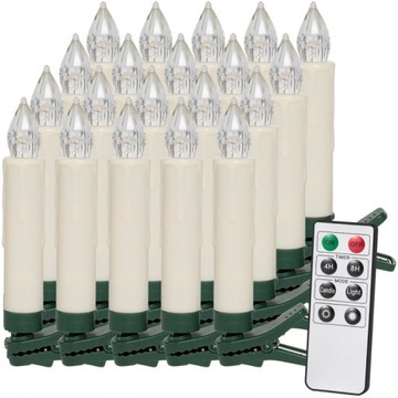 LAMPKI OŚWIETLENIE CHOINKOWE 20 LED PILOT BIAŁY