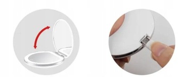 Белое карманное зеркало со светодиодной подсветкой + декоративная сумка