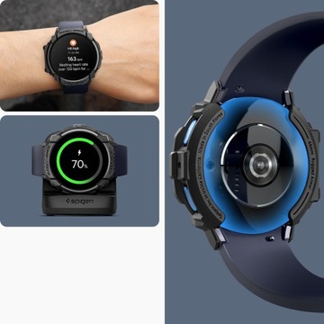 Чехол для Galaxy Watch 7 44 мм, Spigen Rugged Armor, прочный, прочный, легкий.