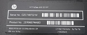 HP ProDesk 600 G3 SFF i3-6100 без оперативной памяти, без диска