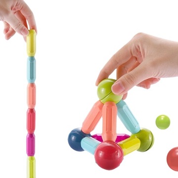 DUŻE KOLOROWE MAGNETYCZNE KLOCKI DLA MAŁYCH DZIECI