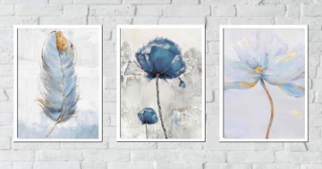 30x40 Набор фотографий в рамке BOX BLUE FLOWER BOHO NATURE