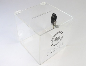 urna skarbonka skrzynka plexi 20x20x20 druk uv