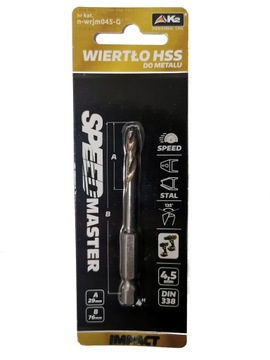 Wiertło do metalu HSS SPEEDMASTER 4,5mm 1/4