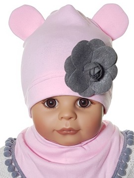 KOMPLET CZAPKA MYSZKA MINNIE CHUSTKA 3-12 M-C 15WZ