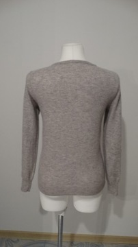 SWETER damski szary 100 % kaszmirowy XS/S