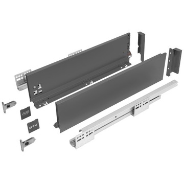 Szuflada GTV AXIS PRO antracyt średnia L350 H-116 cichy domyk wysuw 3D 40kg