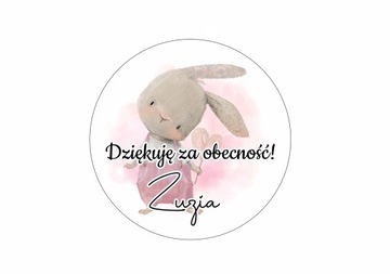 Naklejki etykiety podziękowania na URODZINY 12 szt
