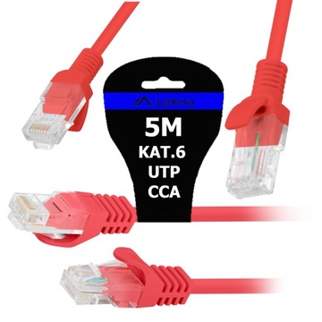 KABEL PRZEWÓD LAN SIECIOWY RJ45 DO INTERNETU KAT.6 CAT.6 UTP 5M LANBERG