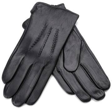 ПЕРЧАТКИ КОЖАНЫЕ МУЖСКИЕ, ТЕЛЯЧЬЯ КОЖА НА МИШКЕ ТЕДДИ