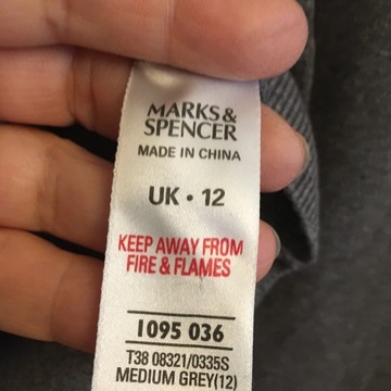 SWETEREK MARKS&SPENCER SZARY SEREK KASZMIR