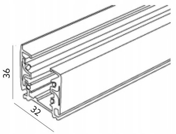 Шинная шина 3F, 2 м, 3-фазная белая шина