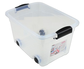 Pojemnik Plastikowy z pokrywą kółkami 20L zielony