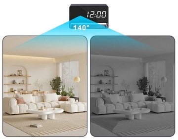 ZEGAR Z UKRYTĄ MINI KAMERĄ SZPIEGOWSKĄ BUDZIK FULL HD WIFI