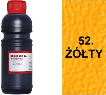 CIEMNO ŻÓŁTA 52 FARBA RENOSKÓR 200 ml WILBRA BARWNIK LAKIER DO SKÓRY G12-91
