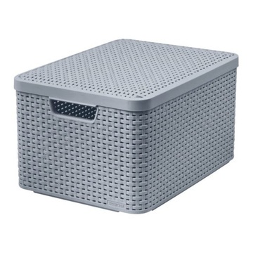 ИЗОГНУТАЯ КОРЗИНА С КРЫШКОЙ ИЗ РОТАНГА КОНТЕЙНЕР L