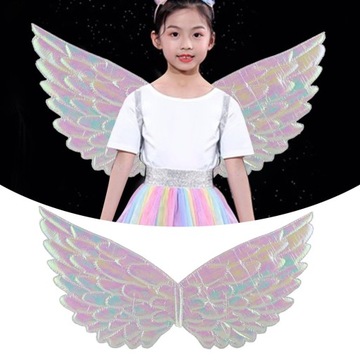 Детский карнавальный костюм с крыльями ангела, костюм с крыльями на свадьбу, белый