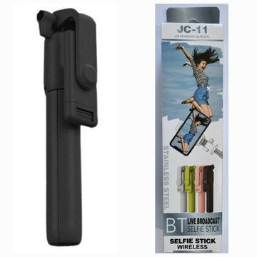 Tripod Statyw Selfie Stick Bluetooth 4.2 Kijek JC-11 CZARNY odłączany pilot