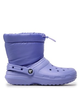 CROCS Śniegowce Classic Lined Neo Puff Boot 206630 Digital Violet