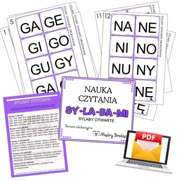Plik PDF * SYLABY OTWARTE DRUKOWANE + ALFABET * nauka czytania sylabami *