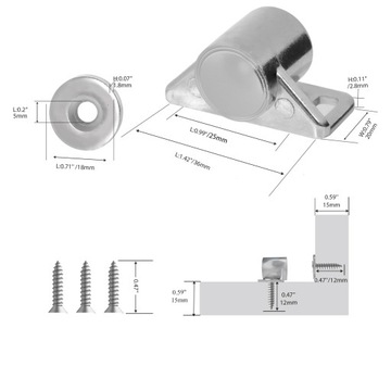 ЗАЩЕЛКА МАГНИТНАЯ ДЛЯ НЕОДИМОВЫХ ШКАФОВ, ДВЕРЕЙ, СИЛЬНЫЙ МАГНИТ, 4 шт.