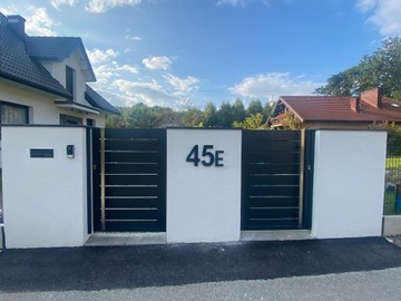 3D номер дома, цвет АНТРАЦИТ, металл, алюминиевый композит, 40 см, офисное здание