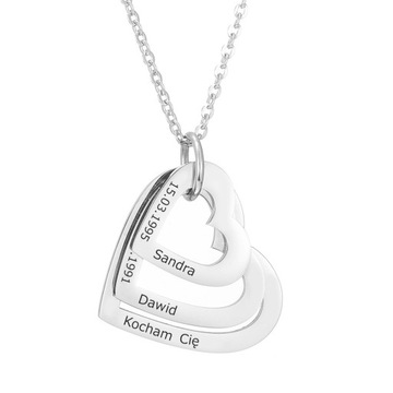 Серебряное ОЖЕРЕЛЬЕ СЕРДЦЕ детские имена ГРАВИРОВКА