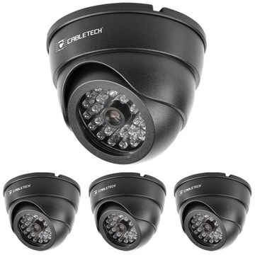 ATRAPA ZEWNĘTRZNA KAMERA IP KOPUŁKOWA DIODA LED ZESTAW 4 SZT