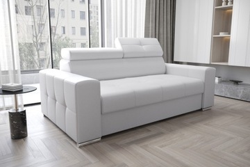 NOWOCZESNA KANAPA MARGO II DWUOSOBOWA SOFA SKÓRZANA ZAGŁÓWKI