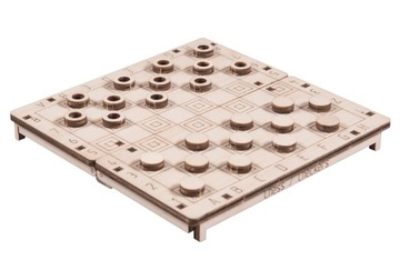 Деревянный 3D-пазл - игра «Шахматы и шашки 2 в 1» из дерева