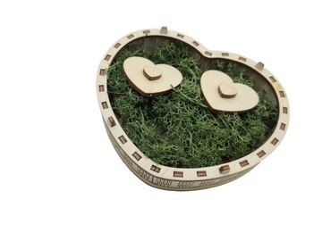 Деревянная шкатулка для обручальных колец, гравировка свадебное СЕРДЦЕ