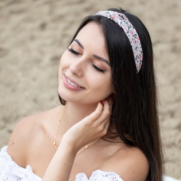 OPASKA DO WŁOSÓW węzeł KWIATY pin up TURBAN delikatna