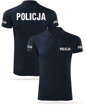 Mundurowa koszulka techniczna polo nadruk POLICJA