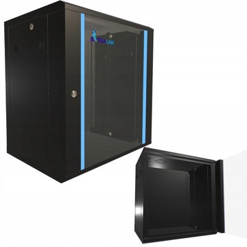 Szafa rack 19 12U 600x450 Czarna WISZĄCA Extralink
