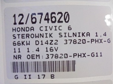 CIVIC VI JEDNOTKA 37820-PHX-G11 1,4 16V